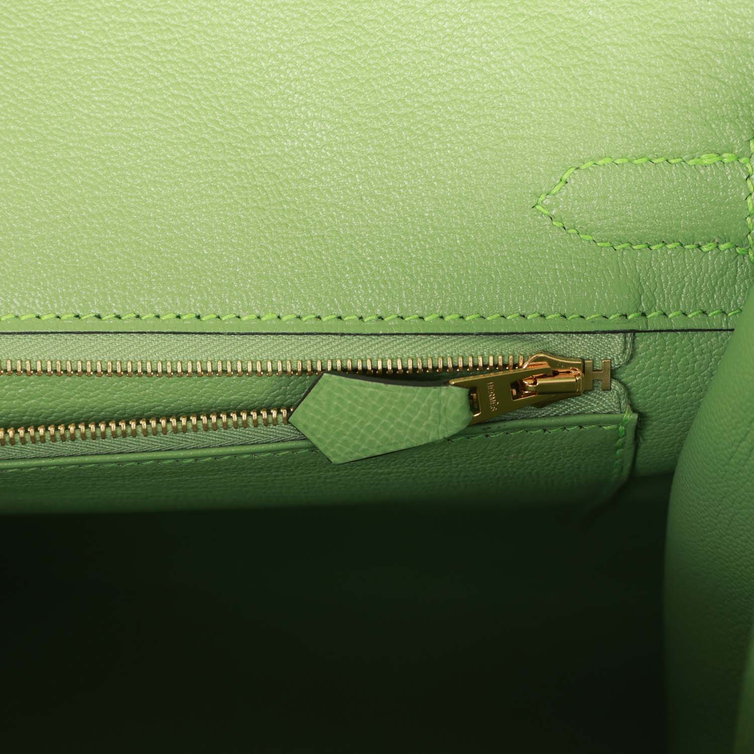 Pre-owned Hermes Birkin Sellier 30 Vert Criquet Epsom Gold Hardware