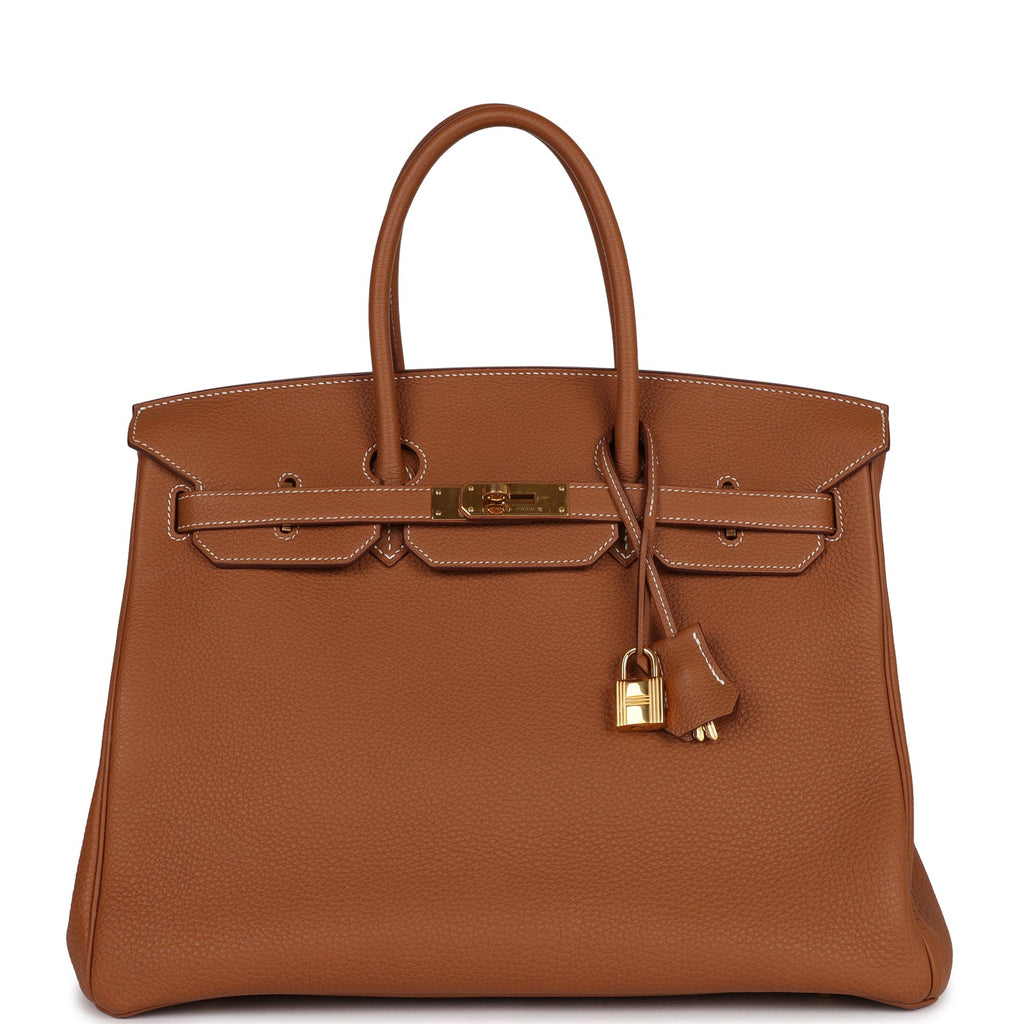Pre-owned Hermes Birkin 35 Gold Togo Gold Hardware