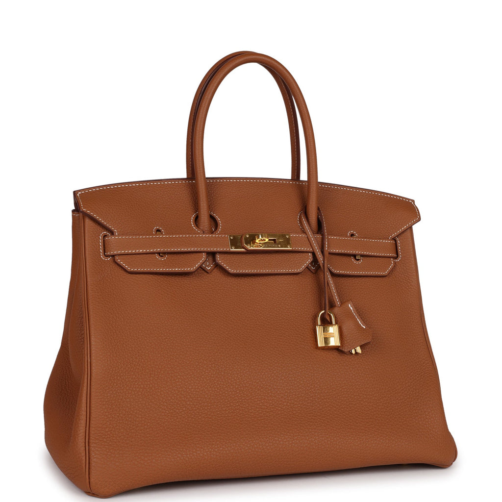 Pre-owned Hermes Birkin 35 Gold Togo Gold Hardware