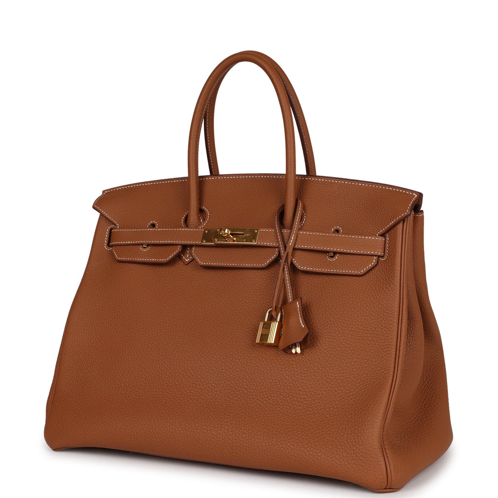 Pre-owned Hermes Birkin 35 Gold Togo Gold Hardware