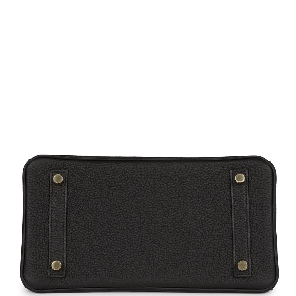 Hermes Birkin 25 Black Matte Alligator and Togo Touch Gold Hardware