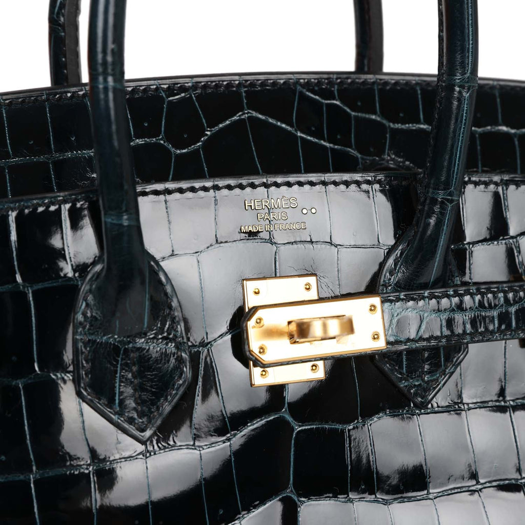 Hermes Birkin 25 Vert Rousseau Shiny Niloticus Crocodile Gold Hardware Payment 2