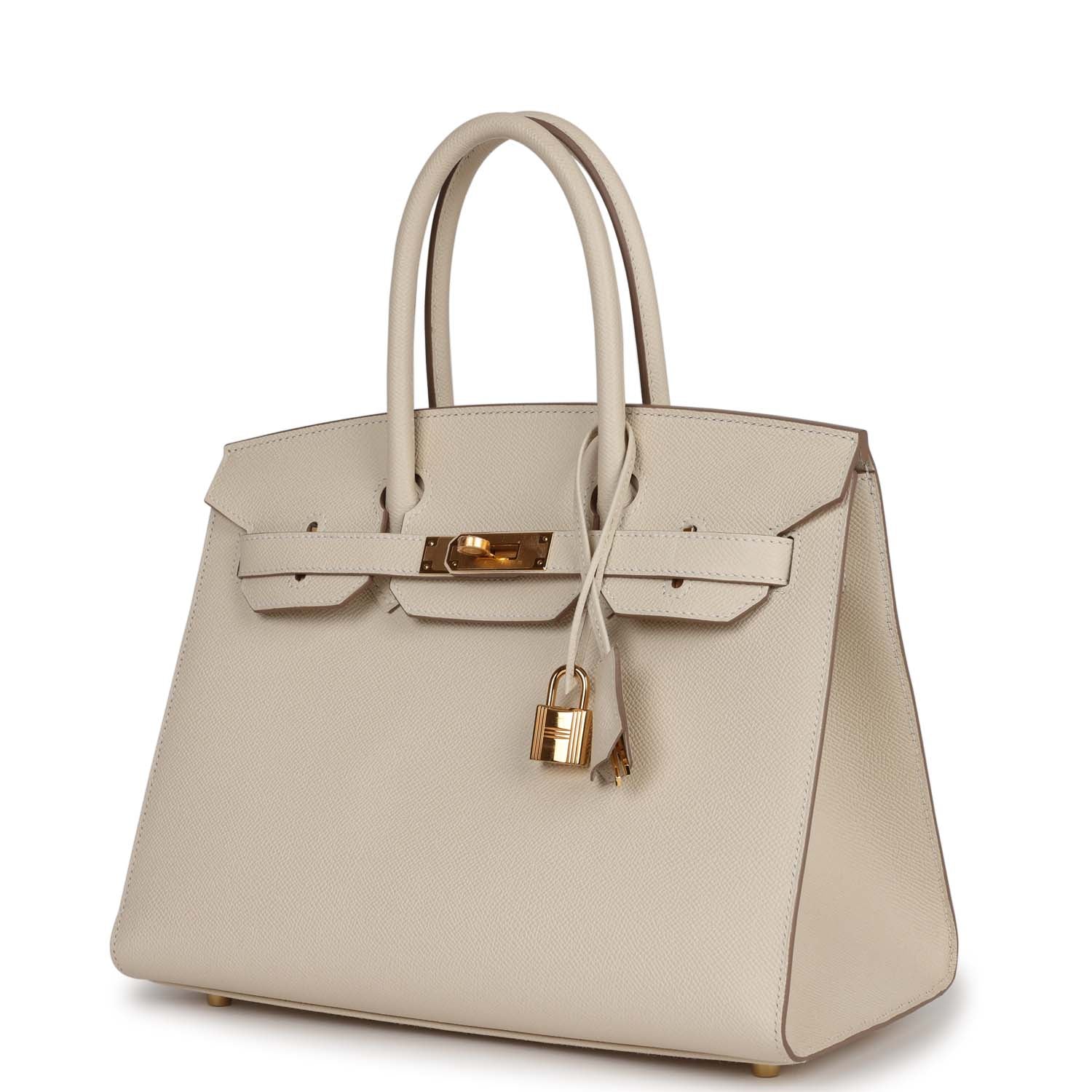 Pre-owned Hermes Birkin Sellier 30 Craie Epsom Gold Hardware - Deposit