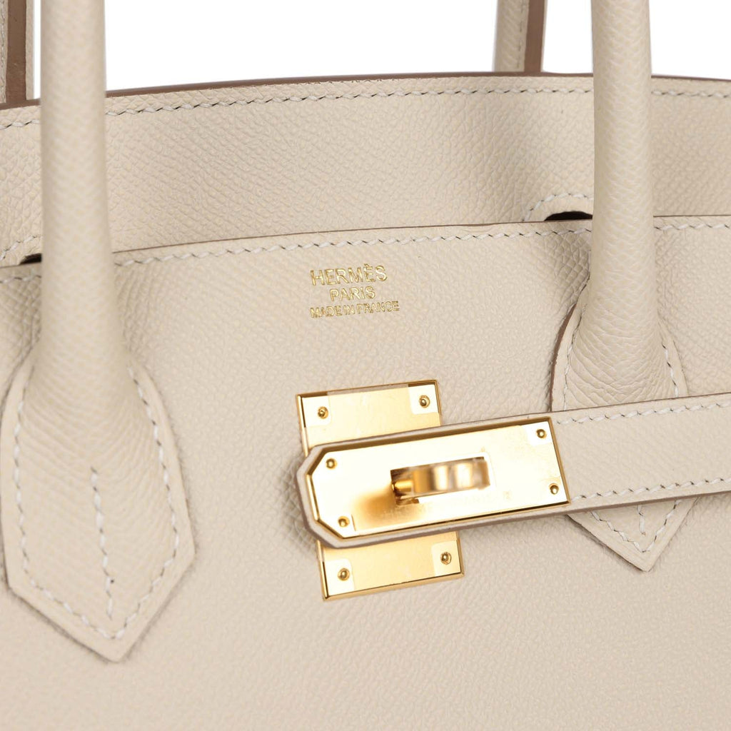 Pre-owned Hermes Birkin Sellier 30 Craie Epsom Gold Hardware - Deposit