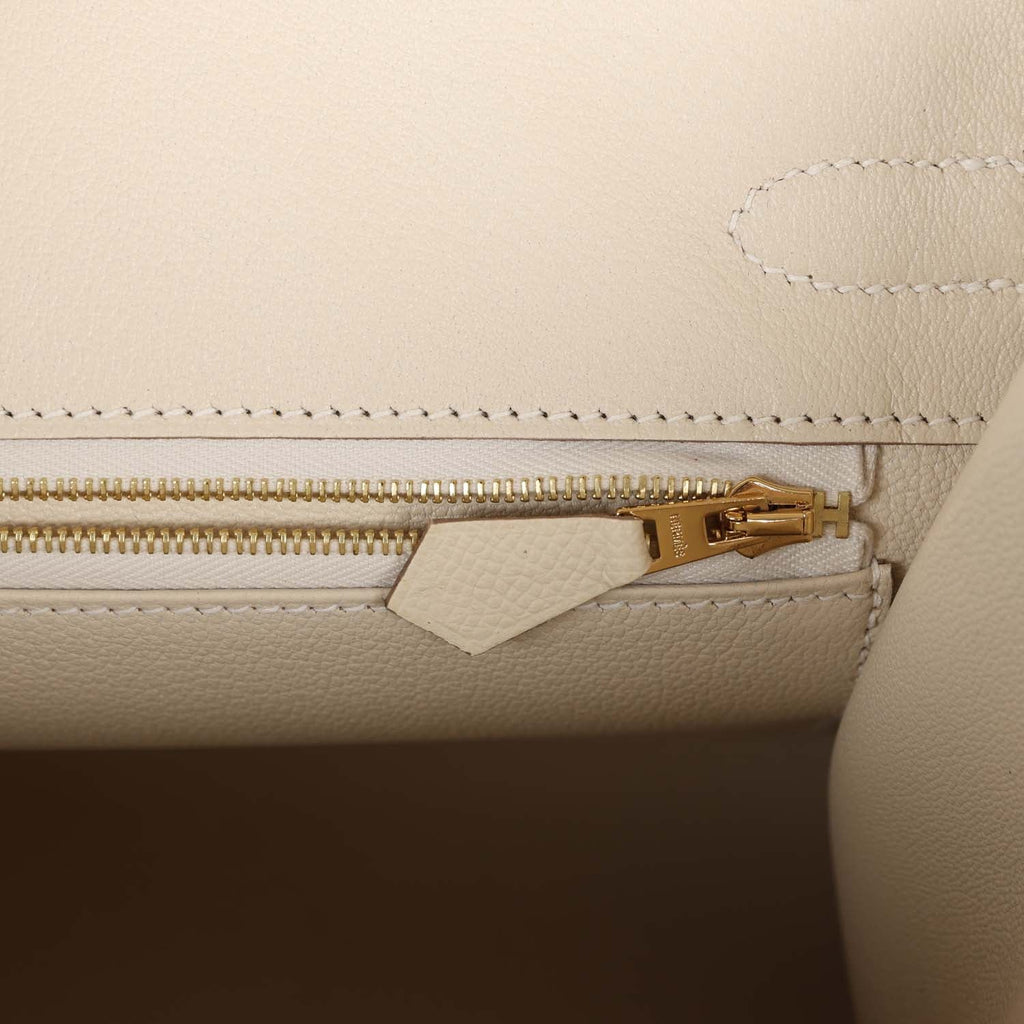 Pre-owned Hermes Birkin Sellier 30 Craie Epsom Gold Hardware - Deposit