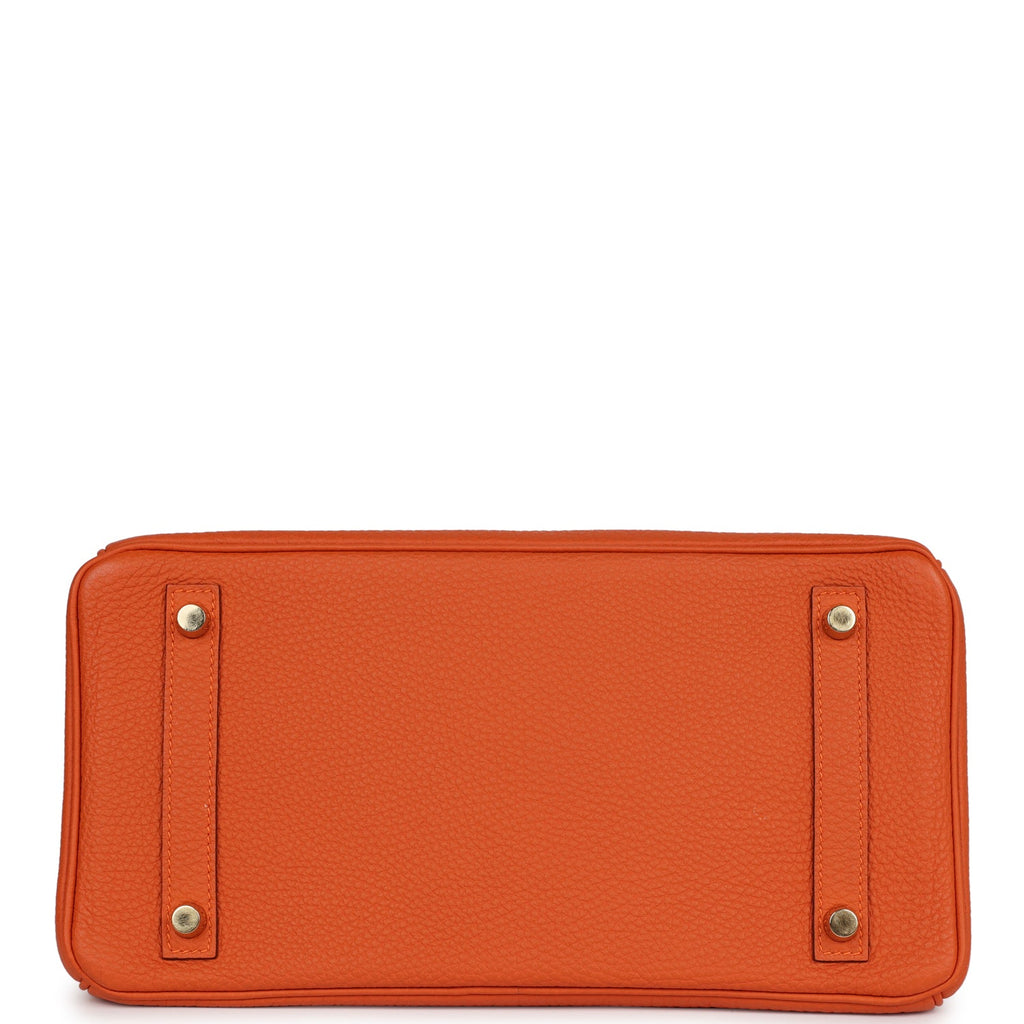 Pre-owned Hermes Birkin 30 Orange Togo Gold Hardware