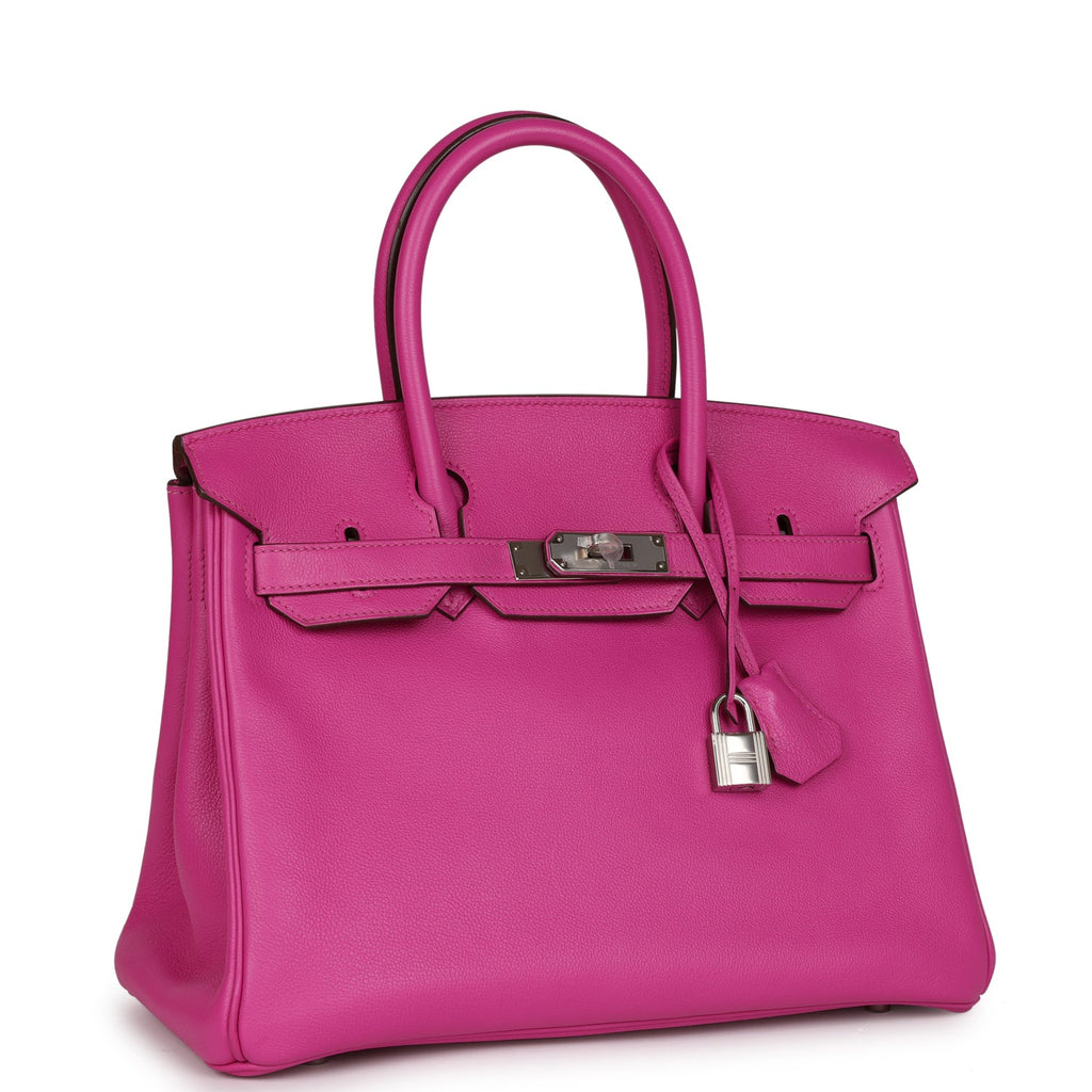Pre-owned Hermes Birkin 30 Magnolia Verso Novillo Palladium Hardware