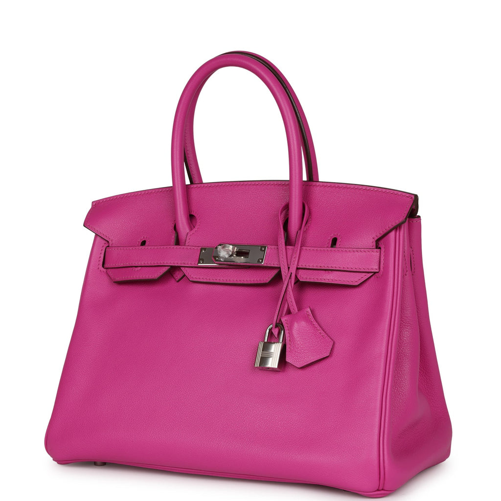 Pre-owned Hermes Birkin 30 Magnolia Verso Novillo Palladium Hardware