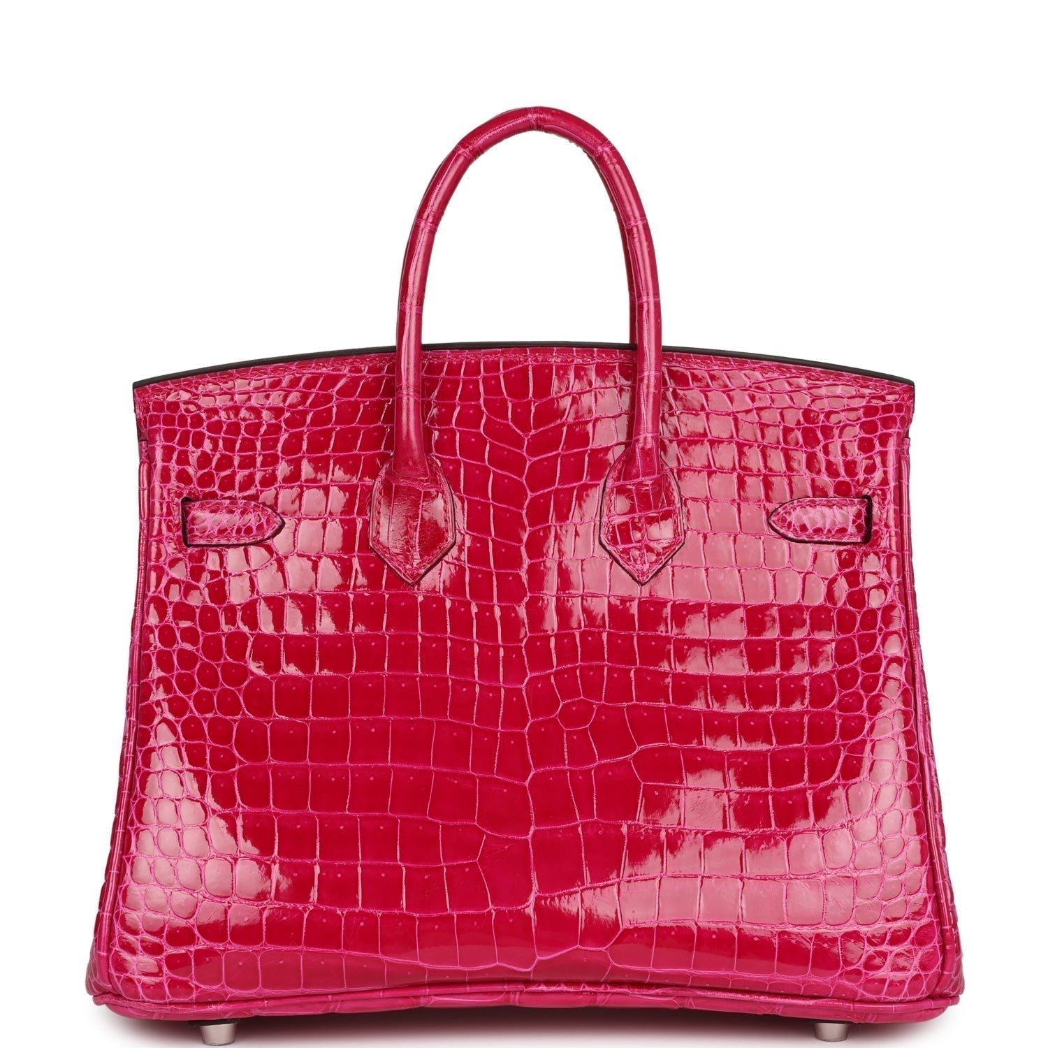 Hermes Birkin 25 Rose Mexico Shiny Porosus Crocodile Palladium Hardware