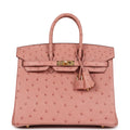 Hermes Birkin 25 Terre Cuite Ostrich Gold Hardware