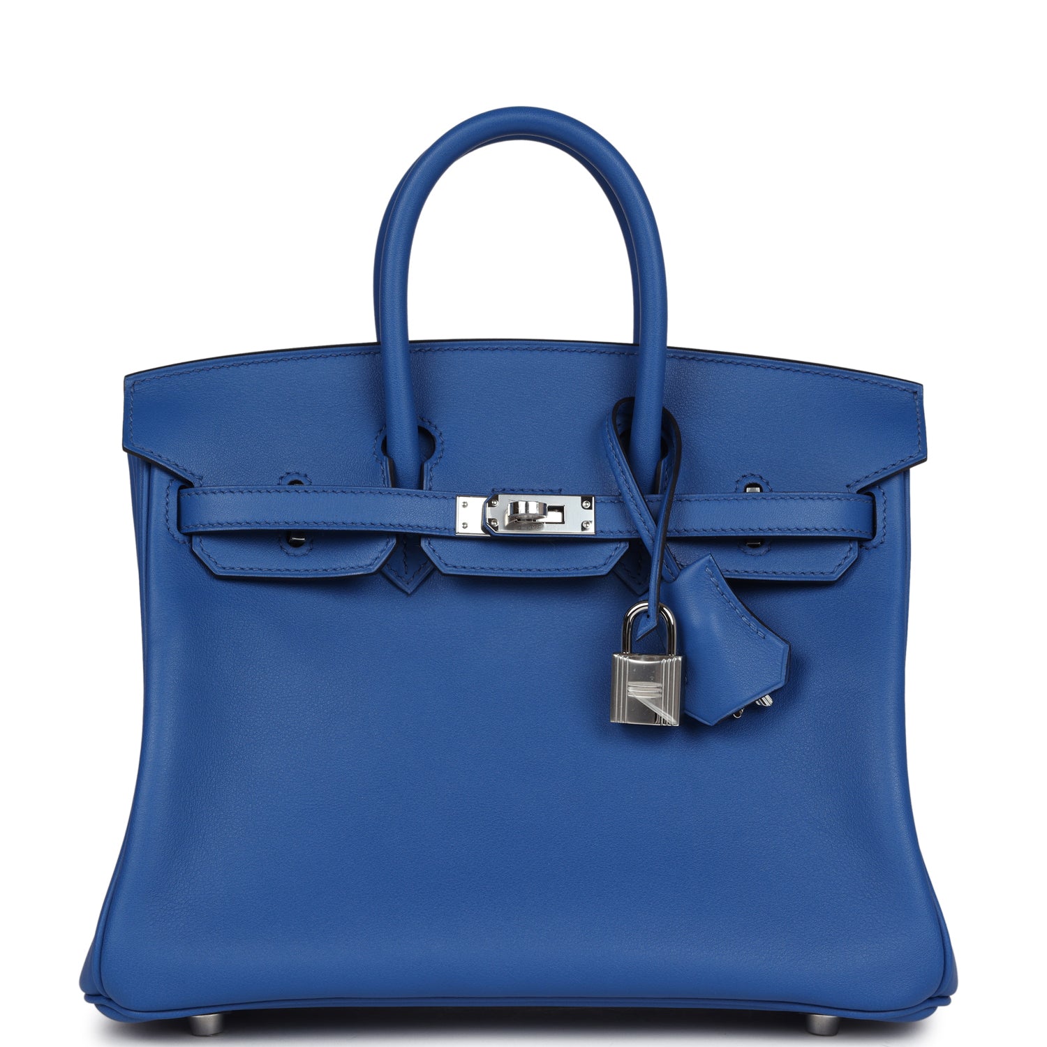 Hermes Birkin 25 Bleu France Swift Palladium Hardware