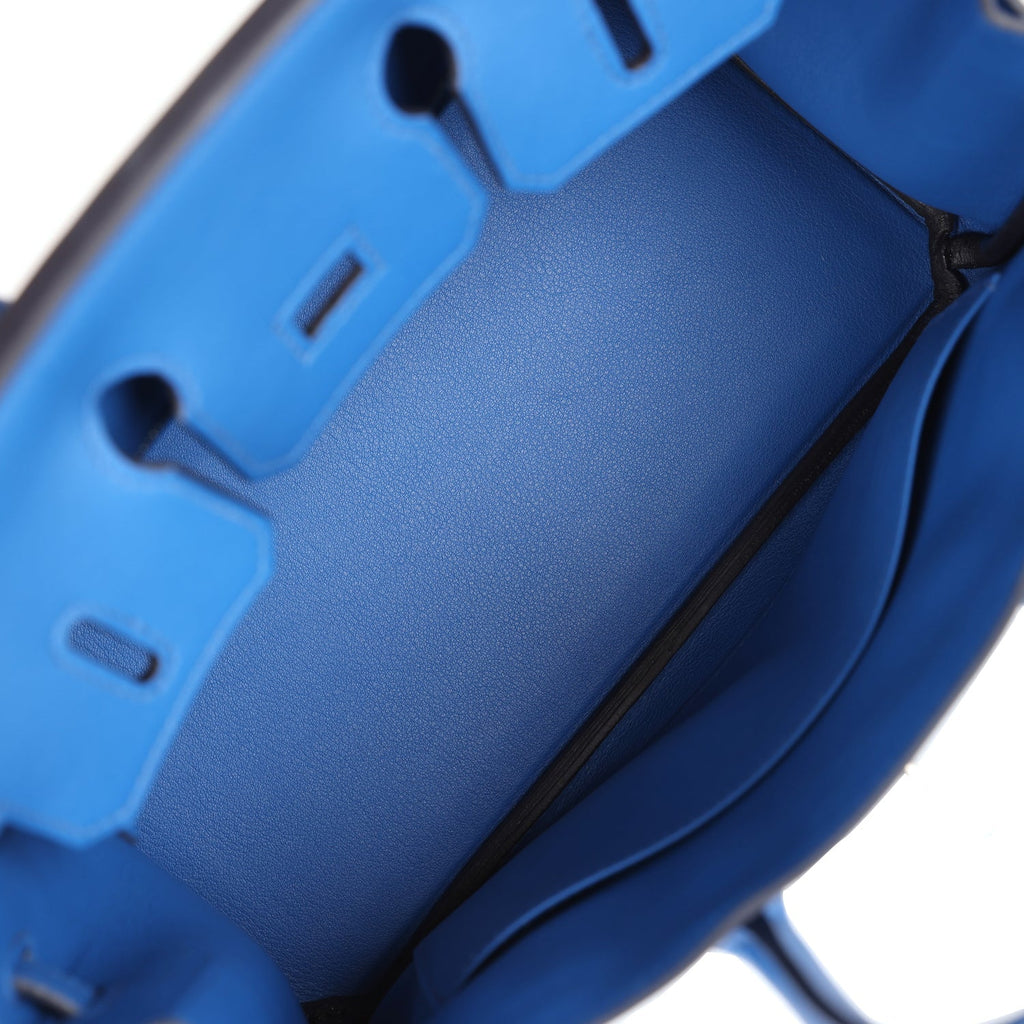 Hermes Birkin 25 Bleu France Swift Palladium Hardware