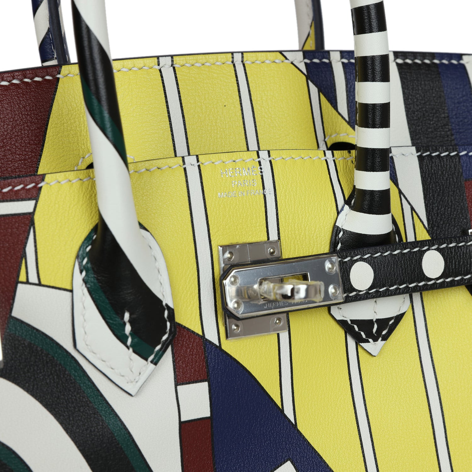 Hermes "One Two Three and Away We Go" Birkin 25 Multicolor Swift Palladium Hardware