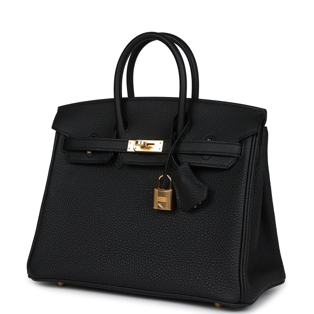 Hermes Birkin 25 Black Togo Gold Hardware