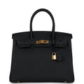 Hermes Birkin 30 Black Togo Gold Hardware