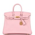 Hermes Special Order (HSS) Birkin 25 Rose Sakura Verso Swift Brushed Gold Hardware
