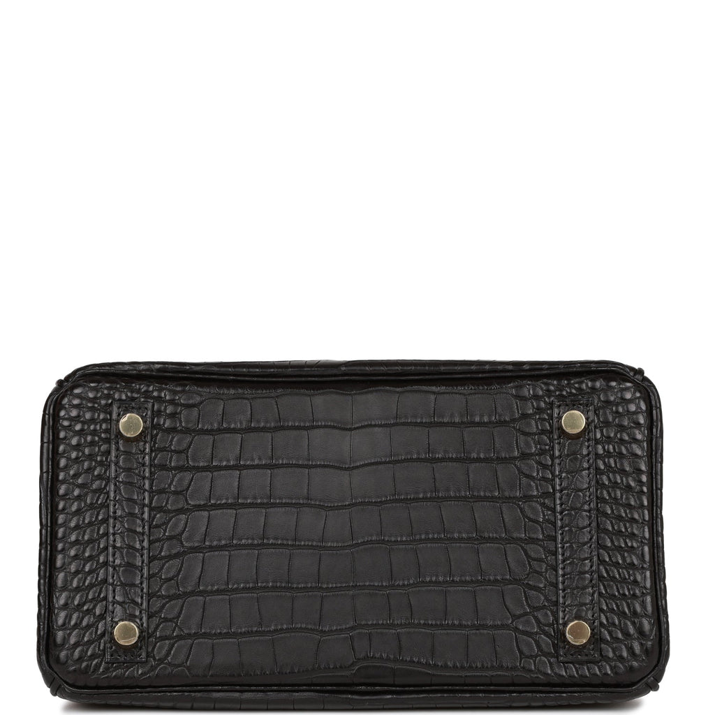 Hermes Birkin 25 Black Matte Alligator Gold Hardware