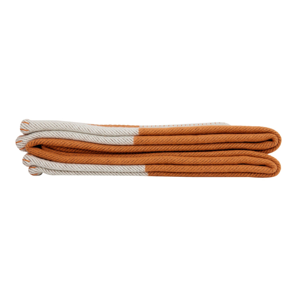 Hermes "Classic Avalon" Ecru and Orange H Blanket