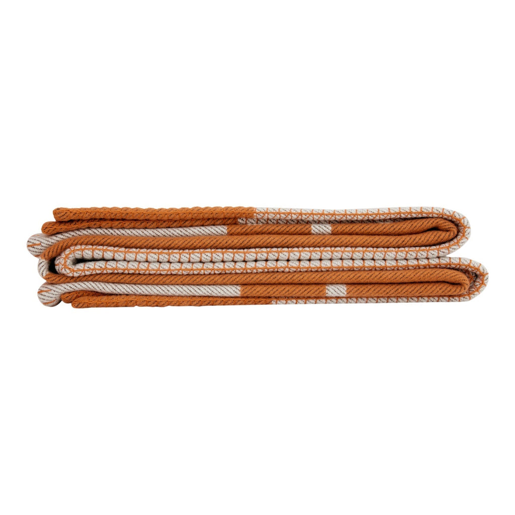 Hermes "Classic Avalon" Ecru and Orange H Blanket