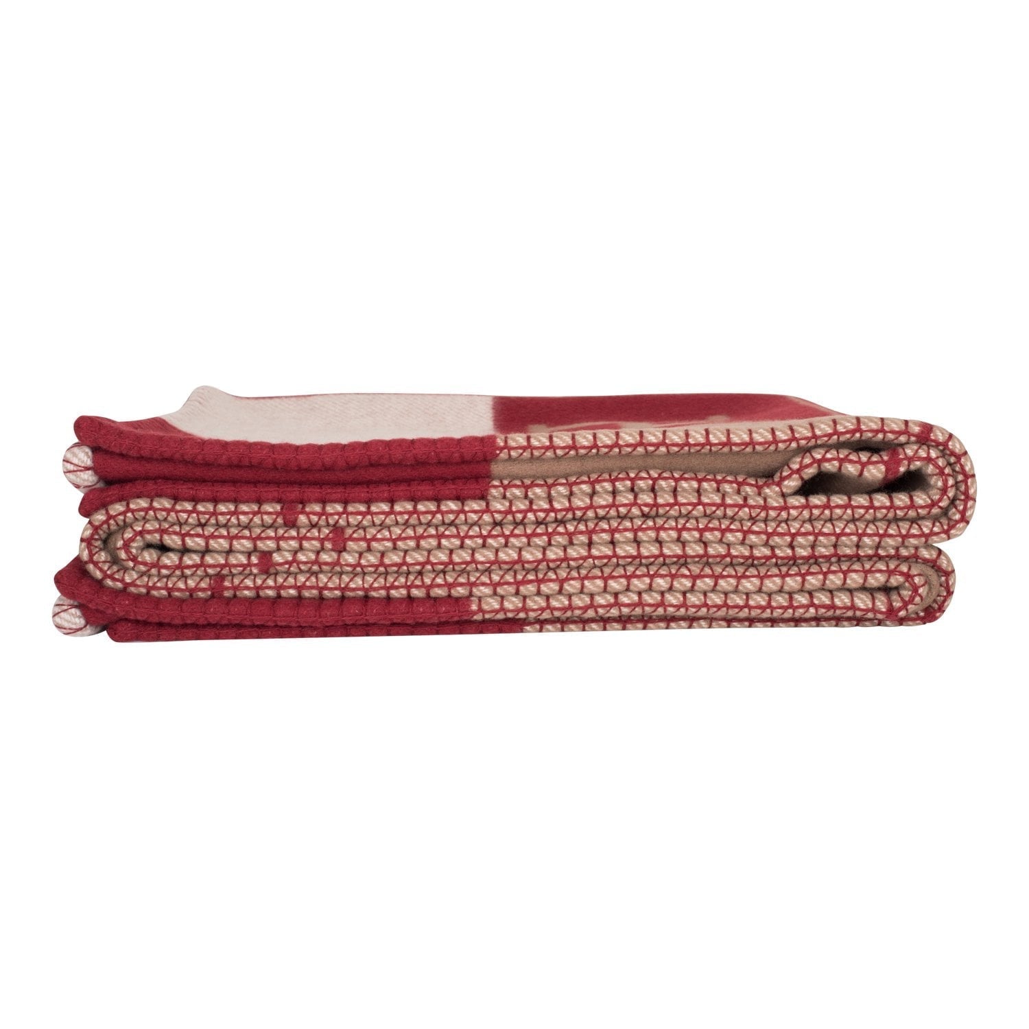 Hermes "Classic Avalon" Ecru and Rouge Blanket