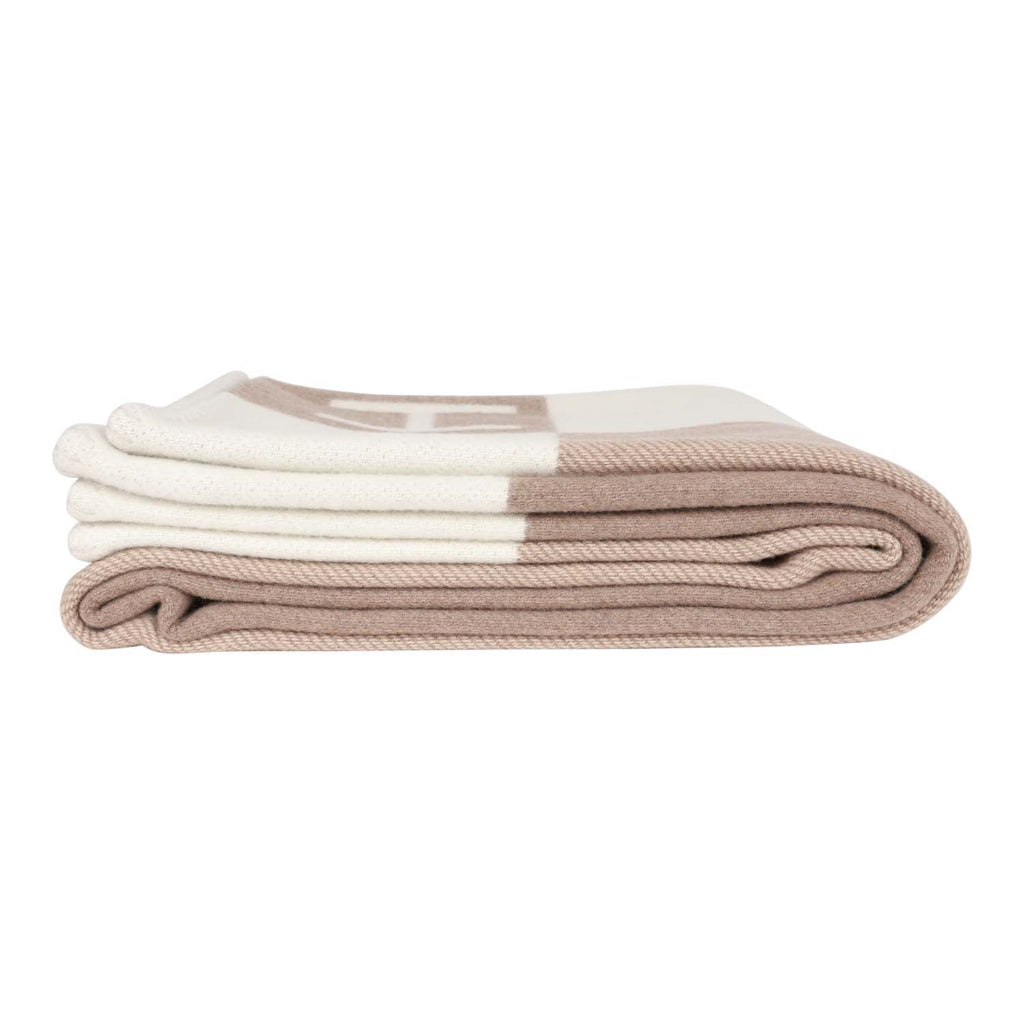 Hermes "Avalon Vibration" Ecru and Natural Blanket