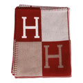 Hermes "Classic Avalon" Ecru and Rouge Blanket