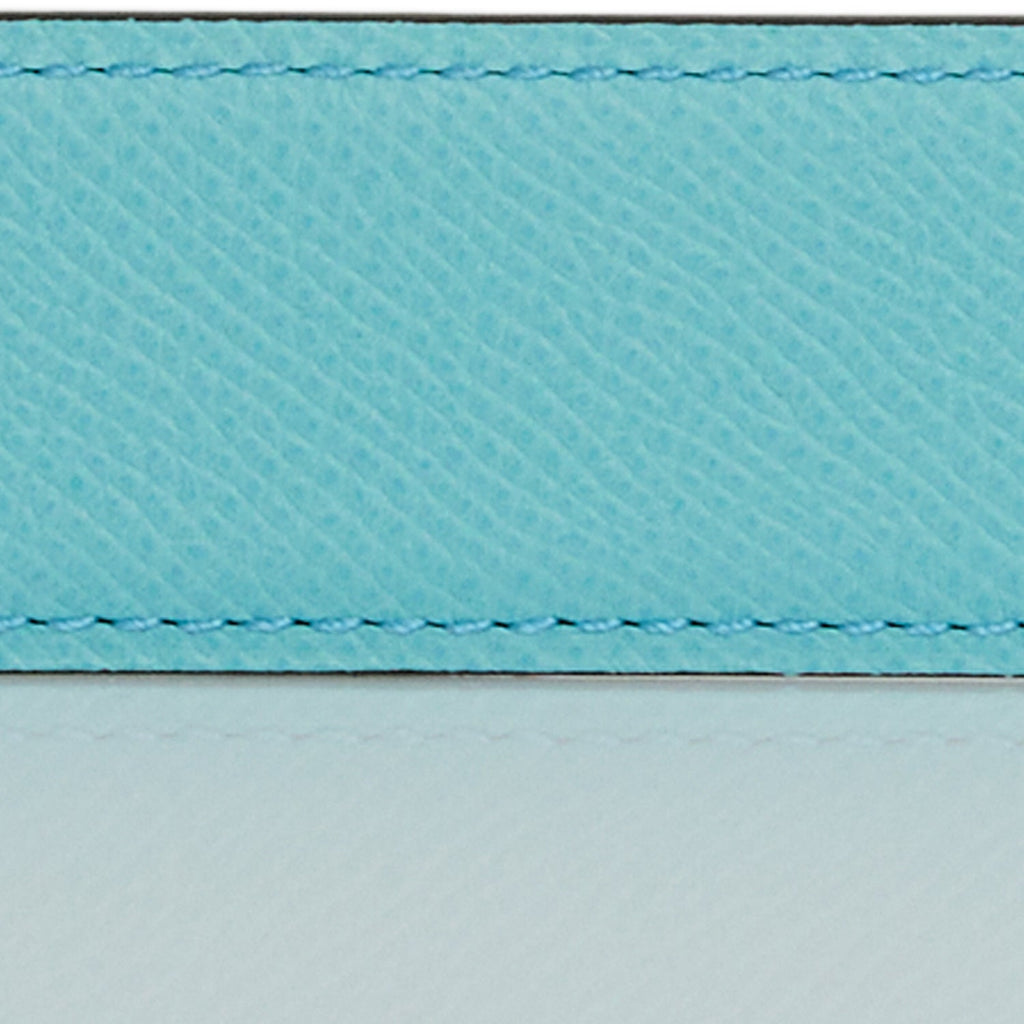 Hermes 32mm Reversible Bleu Indigo/Bleu Atoll Constance H Belt 75cm Guilloche Gold Buckle