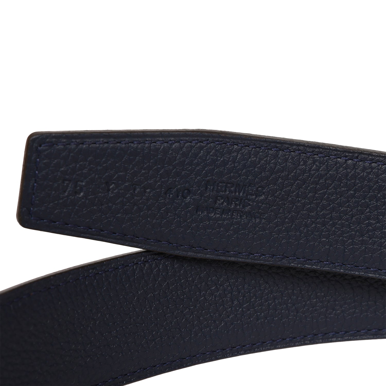 Hermes 32mm Reversible Black/Bleu Nuit Constance H Belt 75cm Brushed Gold Buckle