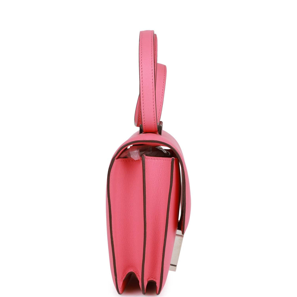 Pre-owned Hermes Constance 18 Rose Azalee Swift Palladium Hardware