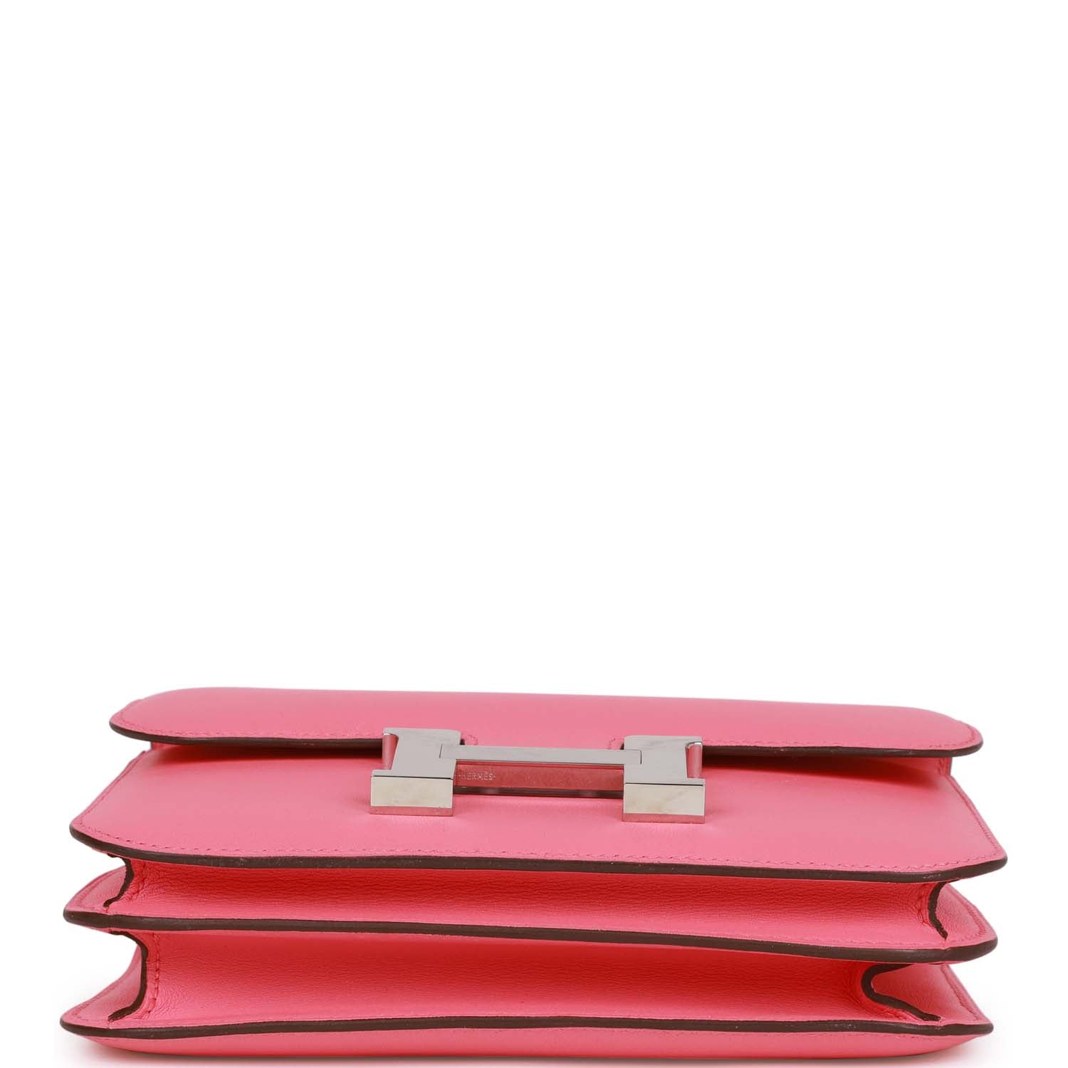 Pre-owned Hermes Constance 18 Rose Azalee Swift Palladium Hardware