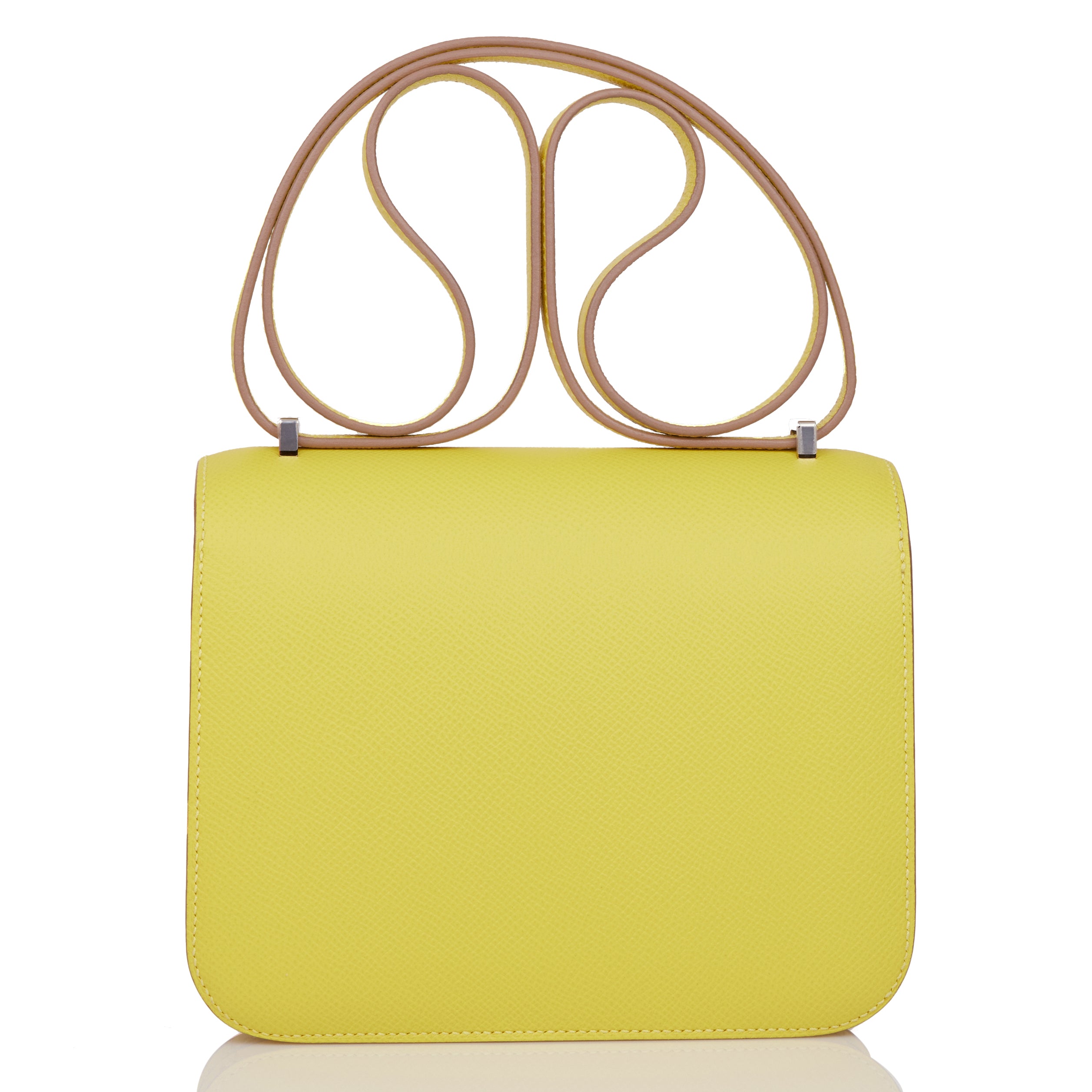 Pre-owned Hermes Constance 18 Lime Epsom Palladium Hardware