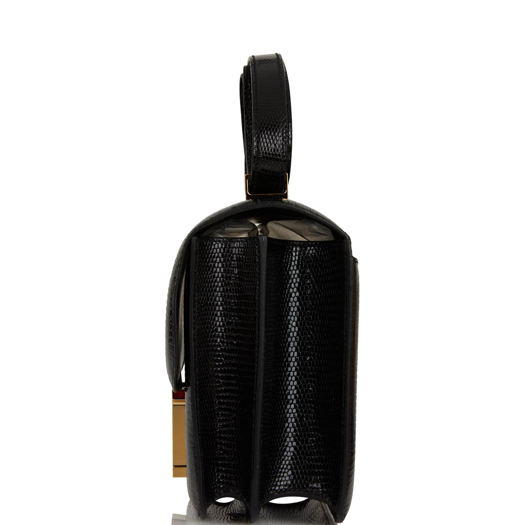Hermes Constance 24 Black Lizard Niloticus Gold Hardware