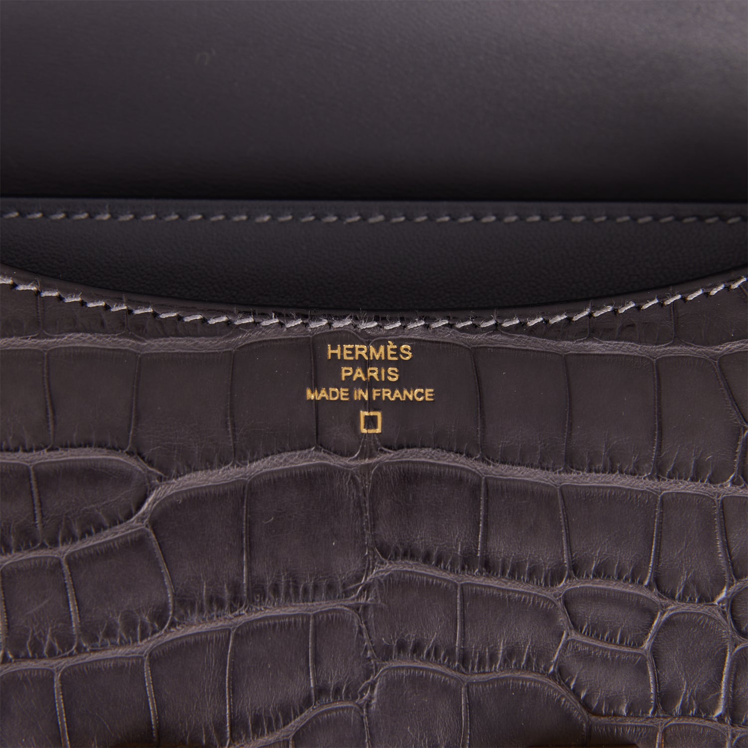 Hermes Constance 18 Graphite Matte Alligator Gold Hardware