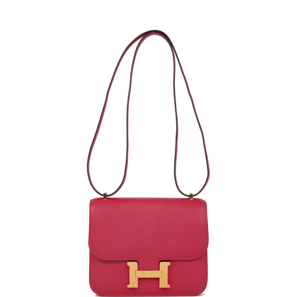Hermes Constance 18 Framboise Chevre Gold Hardware