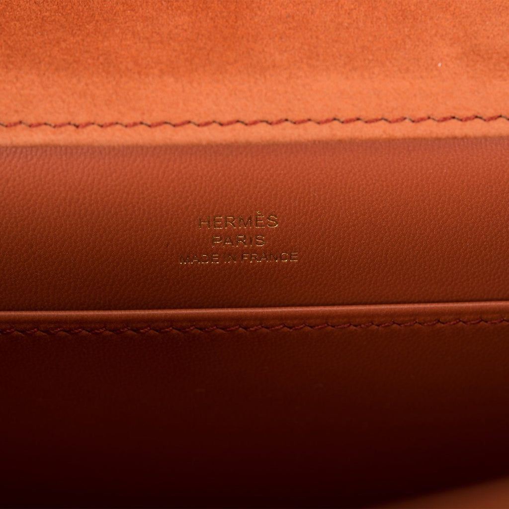 Hermes Paprika Doblis Mini Constance 18cm Gold Hardware