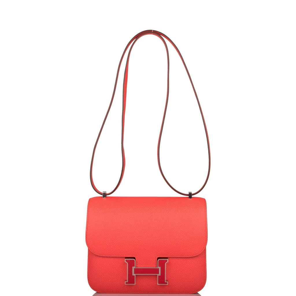 Hermes Constance 18 Rose Texas Epsom Palladium Hardware