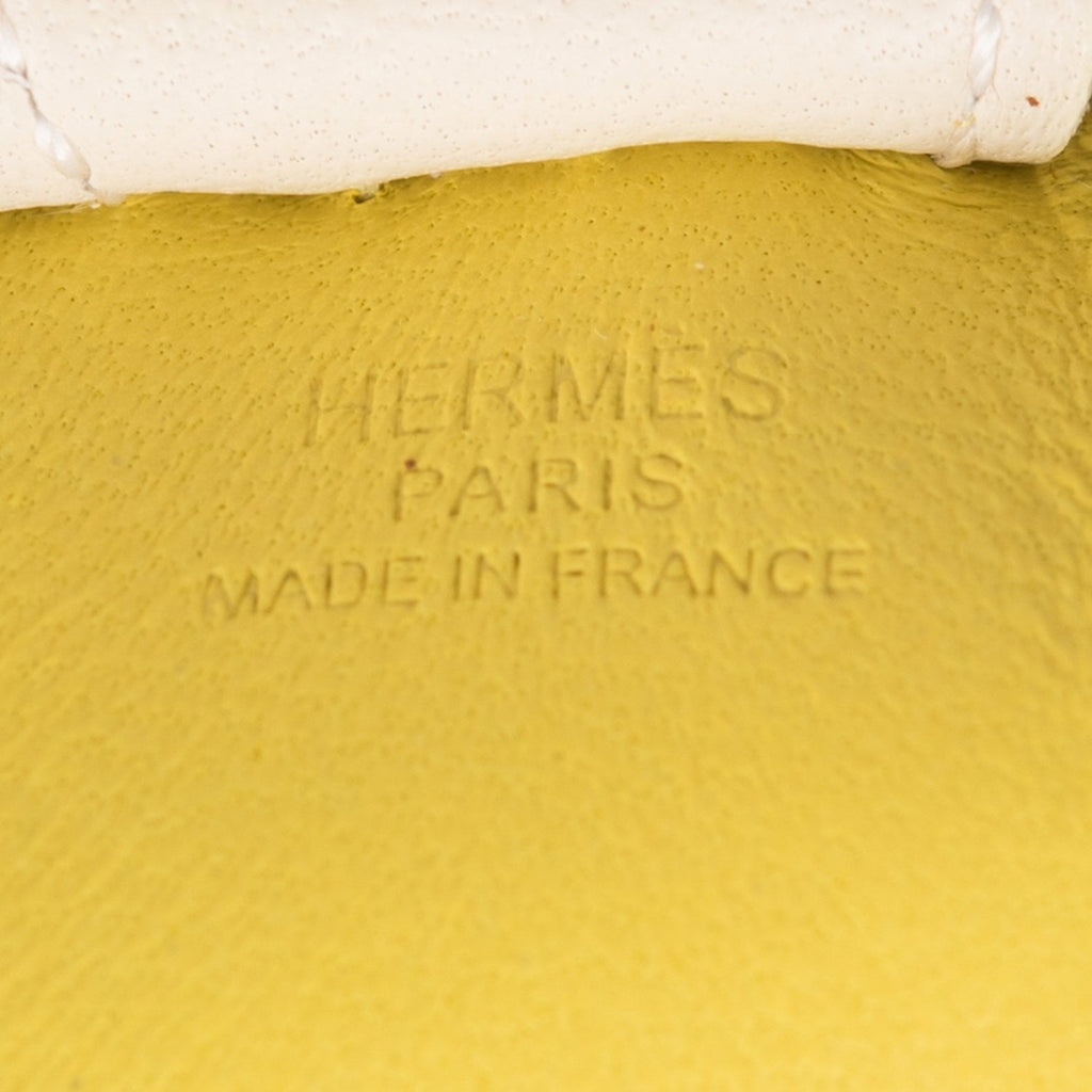 Hermes Lime/Sesame/Craie Grigri Horse Rodeo Bag Charm PM