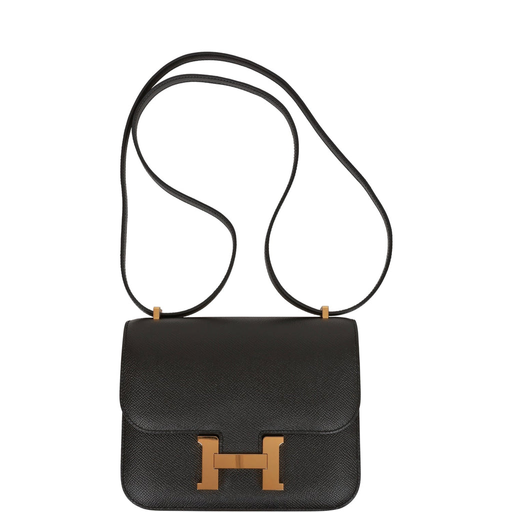 Pre-owned Hermes Constance 18 Black Epsom Gold Hardware