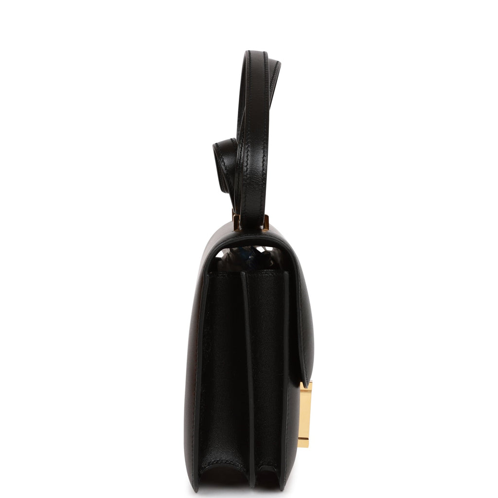 Hermes Constance 18 Black Tadelakt and Lizard Gold Hardware
