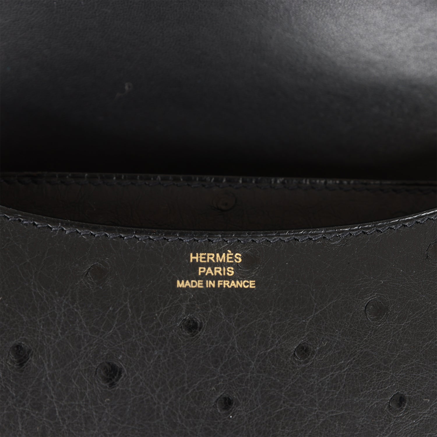Hermes Constance 18 Black Ostrich Rose Gold Hardware