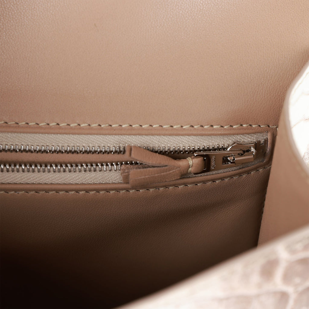 Hermes Constance 1-24 Himalaya Matte Niloticus Crocodile Palladium Hardware