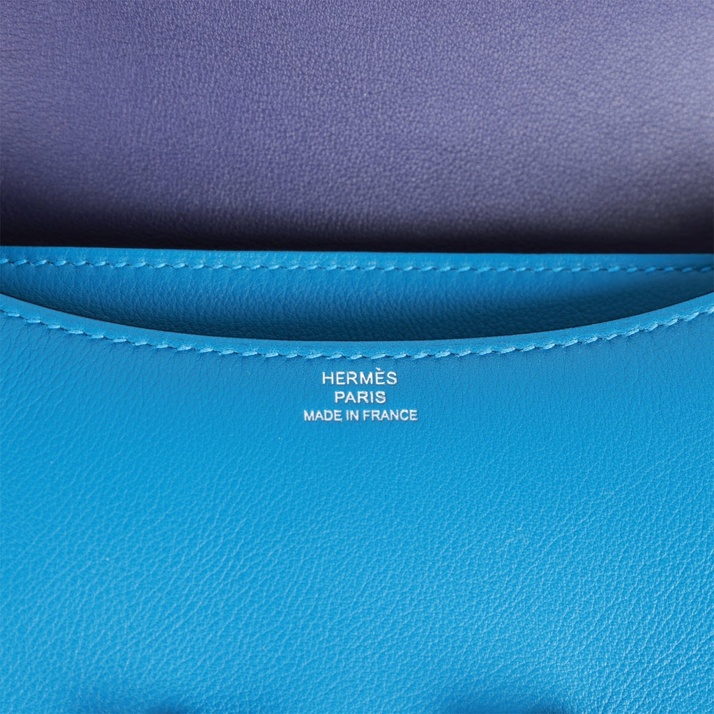 Hermes Constance 18 Mykonos Verso Evercolor Palladium Hardware