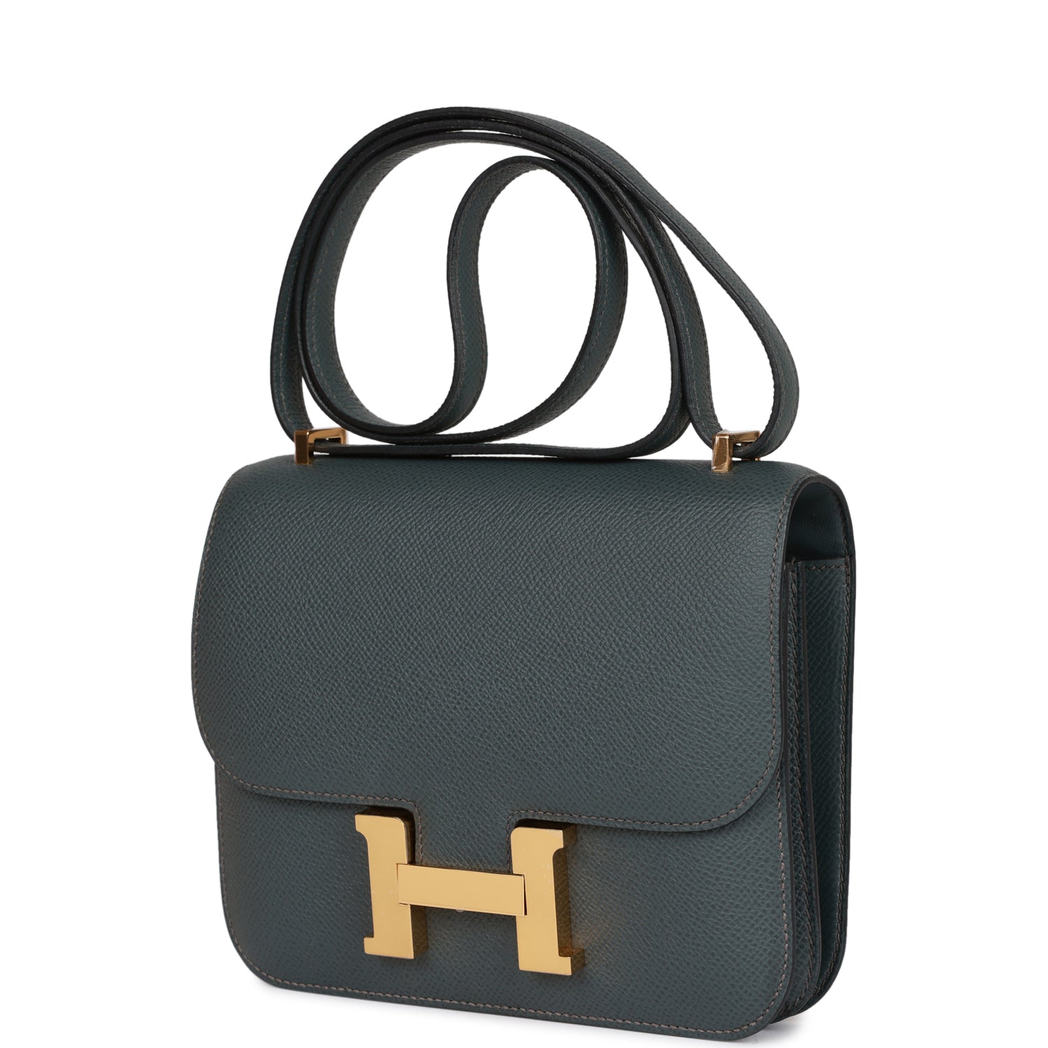 Pre-loved Hermes Constance 18 Bleu Orage Epsom Gold Hardware
