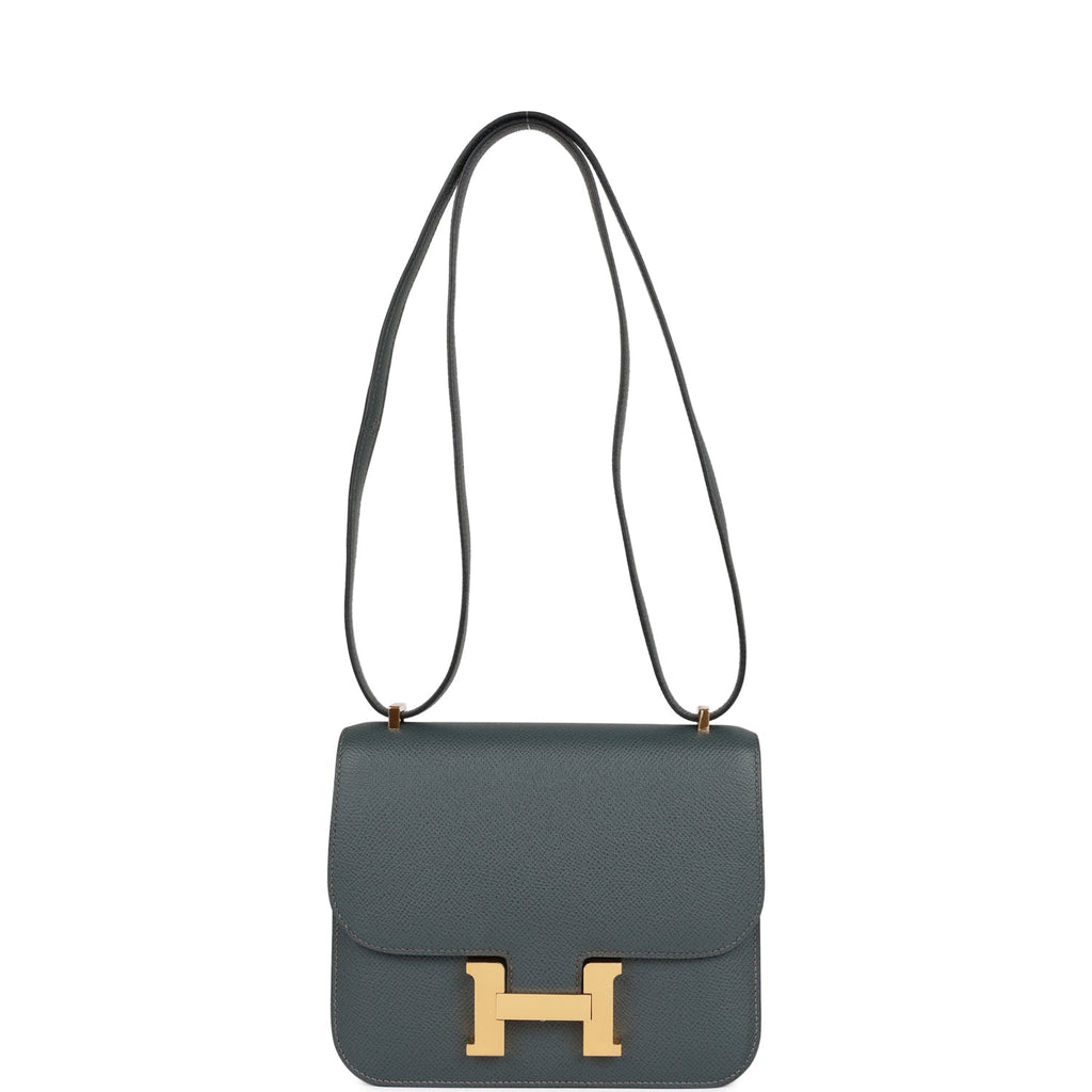 Pre-loved Hermes Constance 18 Bleu Orage Epsom Gold Hardware