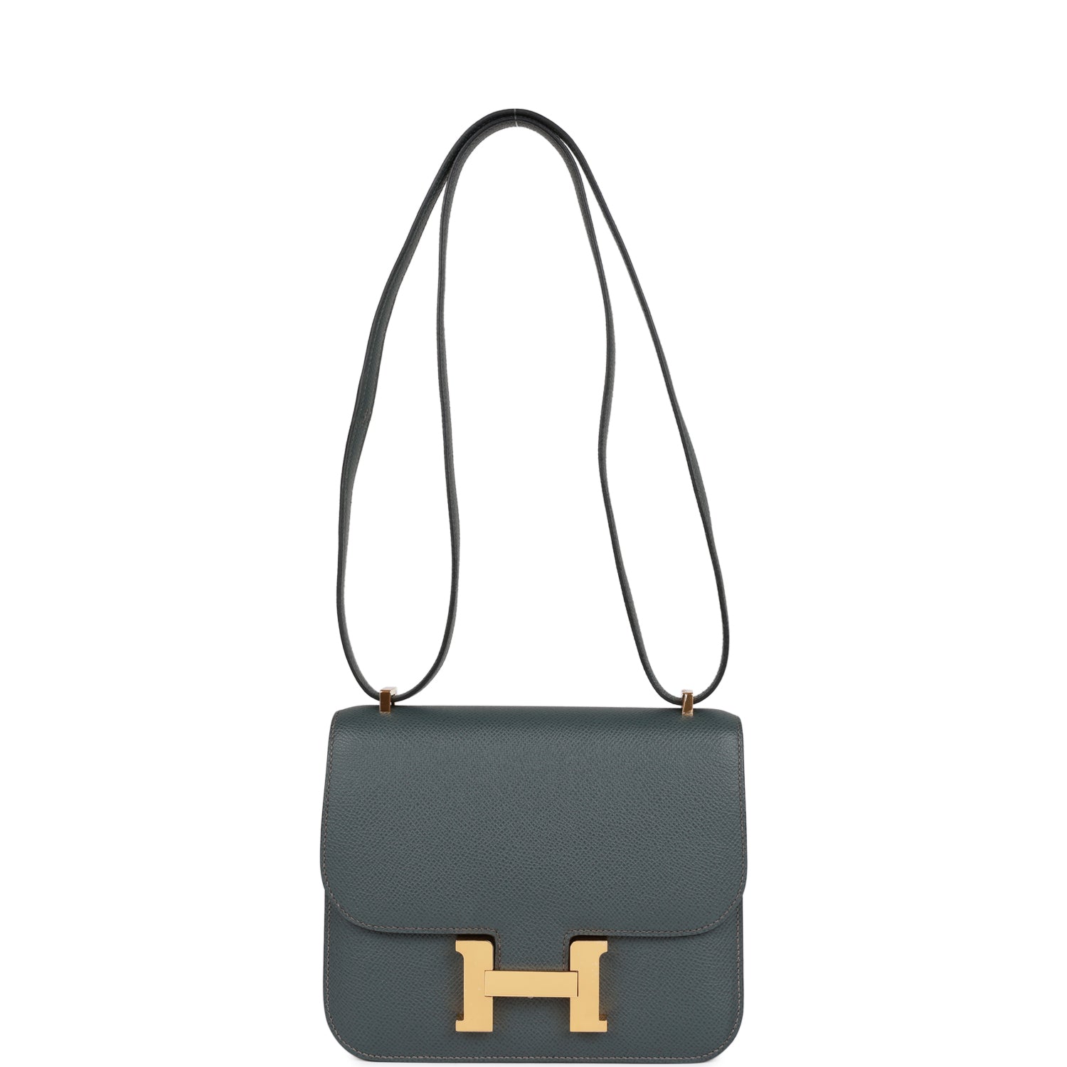 Pre-loved Hermes Constance 18 Bleu Orage Epsom Gold Hardware