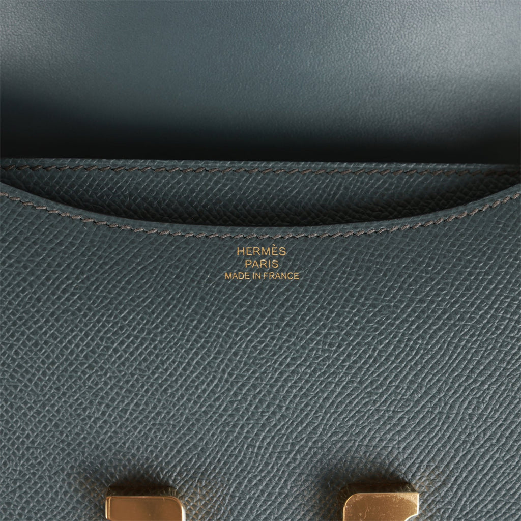 Pre-loved Hermes Constance 18 Bleu Orage Epsom Gold Hardware