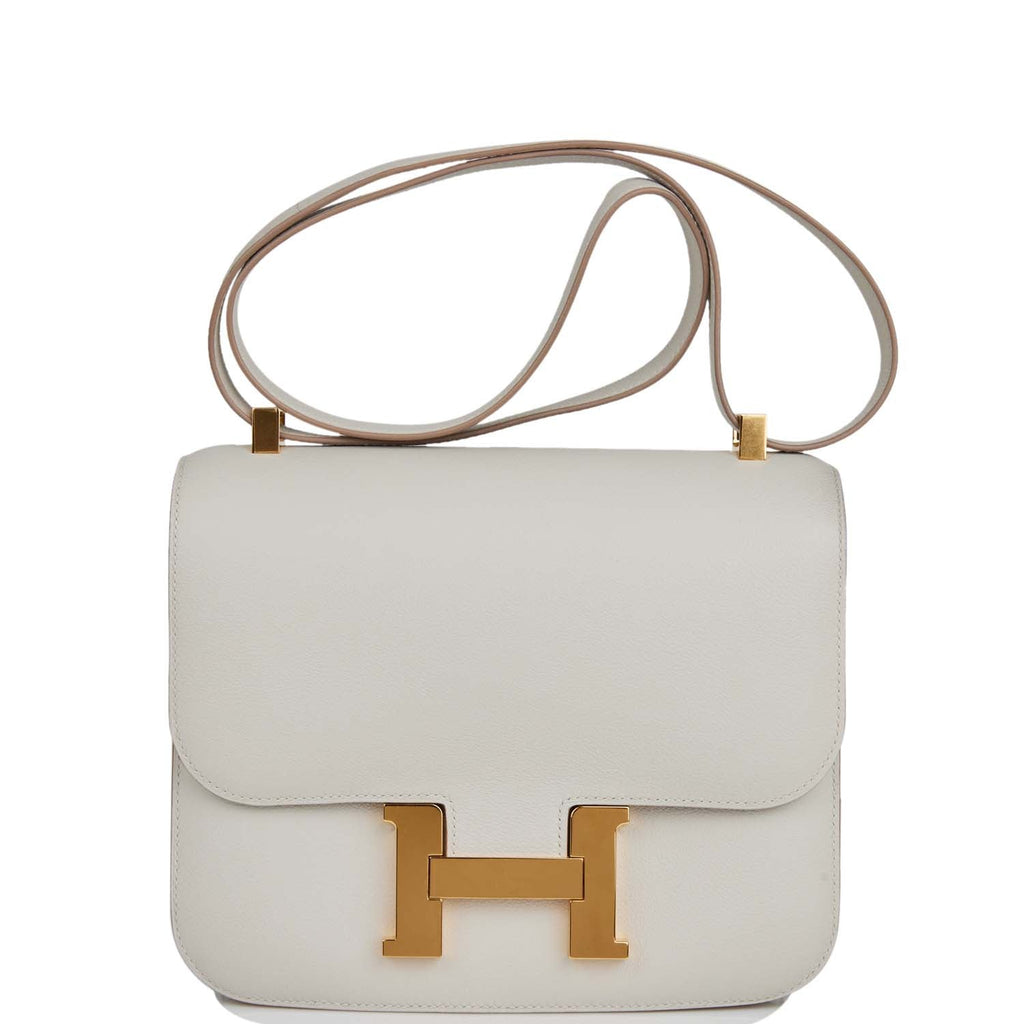 Pre-owned Hermes Constance 24 Gris Perle Evercolor Gold Hardware