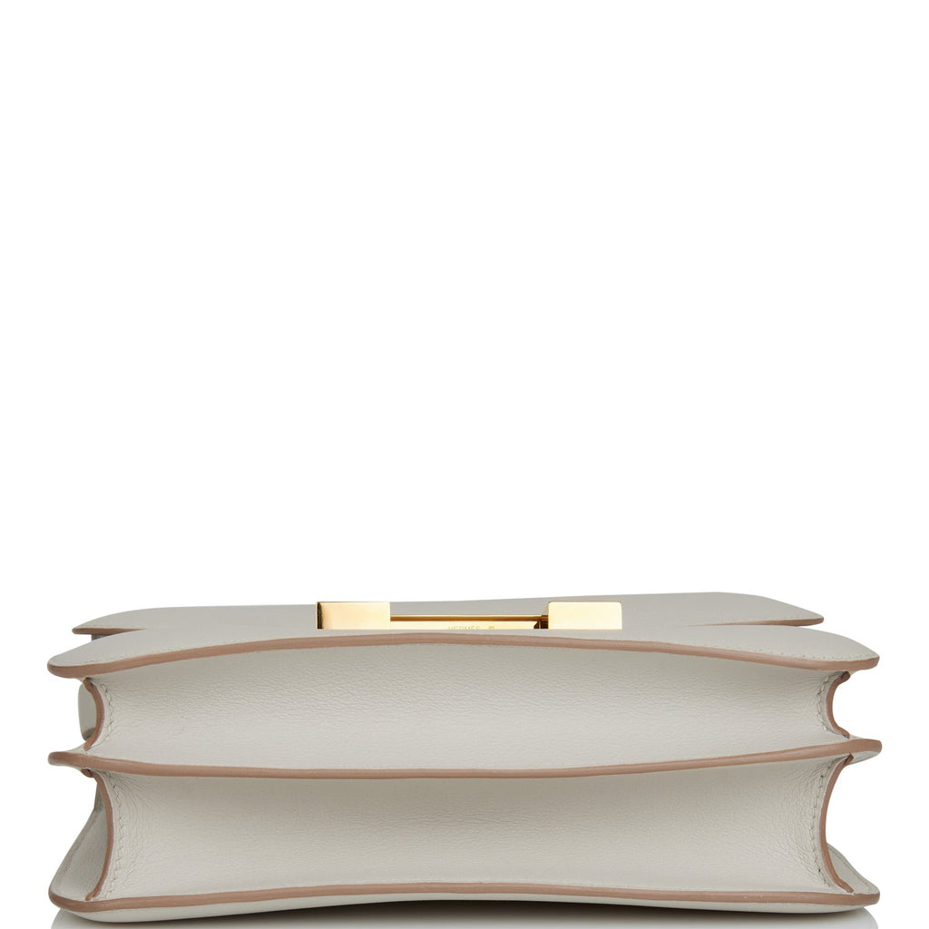 Pre-owned Hermes Constance 24 Gris Perle Evercolor Gold Hardware