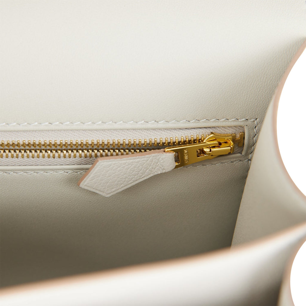 Pre-owned Hermes Constance 24 Gris Perle Evercolor Gold Hardware