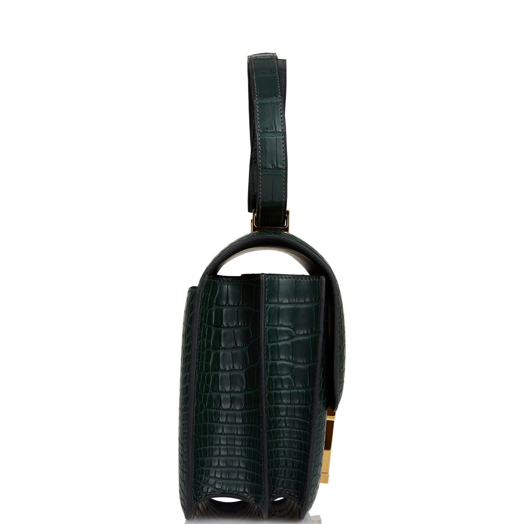 Hermes Constance 24 Vert Fonce Matte Alligator Gold Hardware